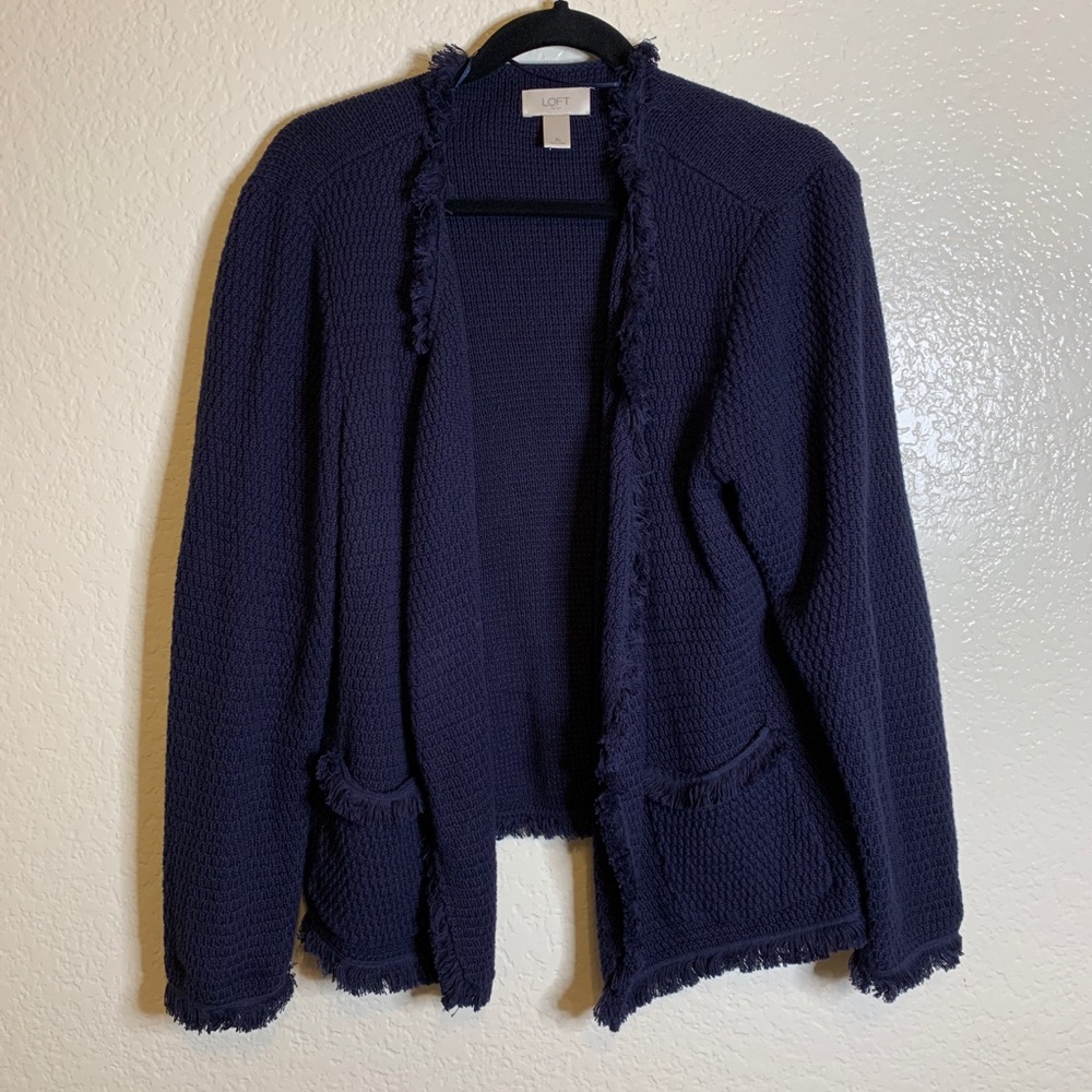LOFT cardigan with fringe details
